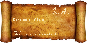 Kremmer Alex névjegykártya