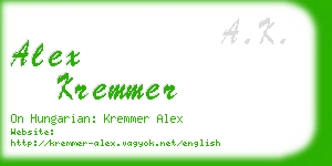 alex kremmer business card